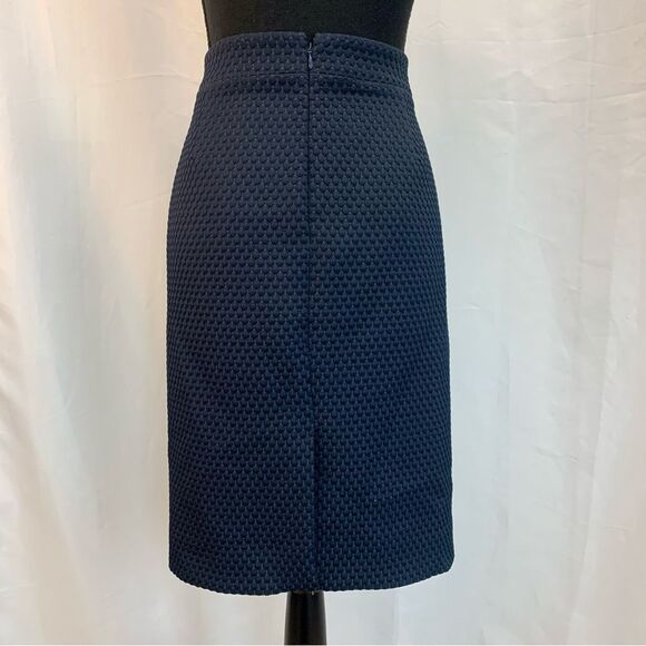 J Crew navy blue textured pencil skirt Sz 6 - Picture 4 of 11